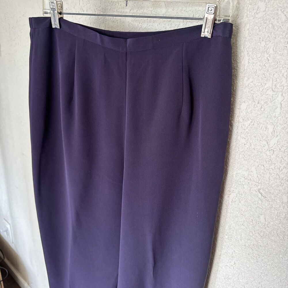 100% Silk Trousers Pants Talbots Women's Size 12 Purple High Waisted Pleated - Picture 4 of 12